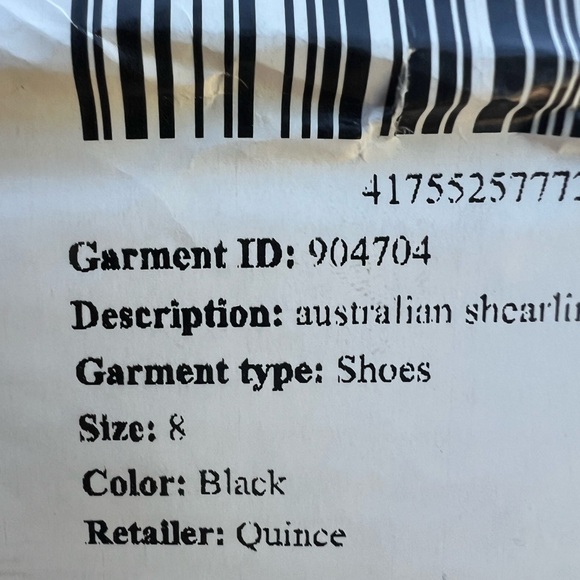 Quince Black Shearling Shoes size 8 - Picture 5 of 5